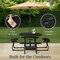Best Choice Products 8-Person Circular Outdoor Picnic Table w/ 4 Benches, Umbrella Hole, 2000lb Capacity